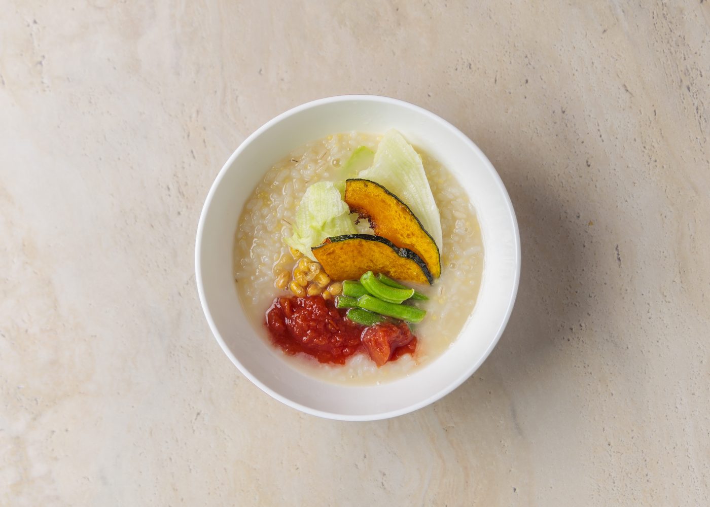 トマトと揚げ野菜の粥